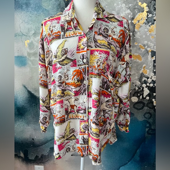 Vintage Michael Seroy Comic Macho Man Hi-low shirt - Picture 1 of 12